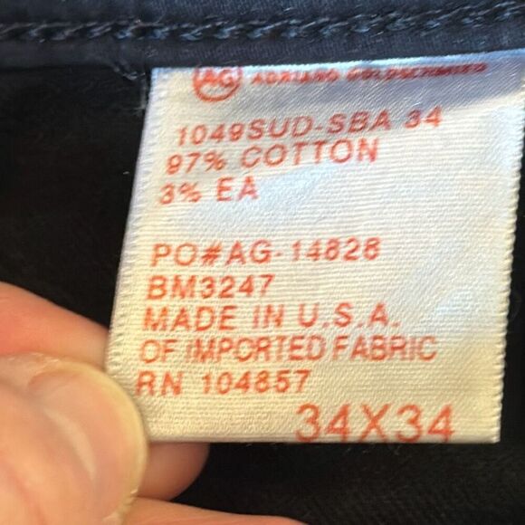 Adriano Goldschmied AG The Protege Straight Leg Mens Black Jeans size W34 x L34 - Picture 11 of 12